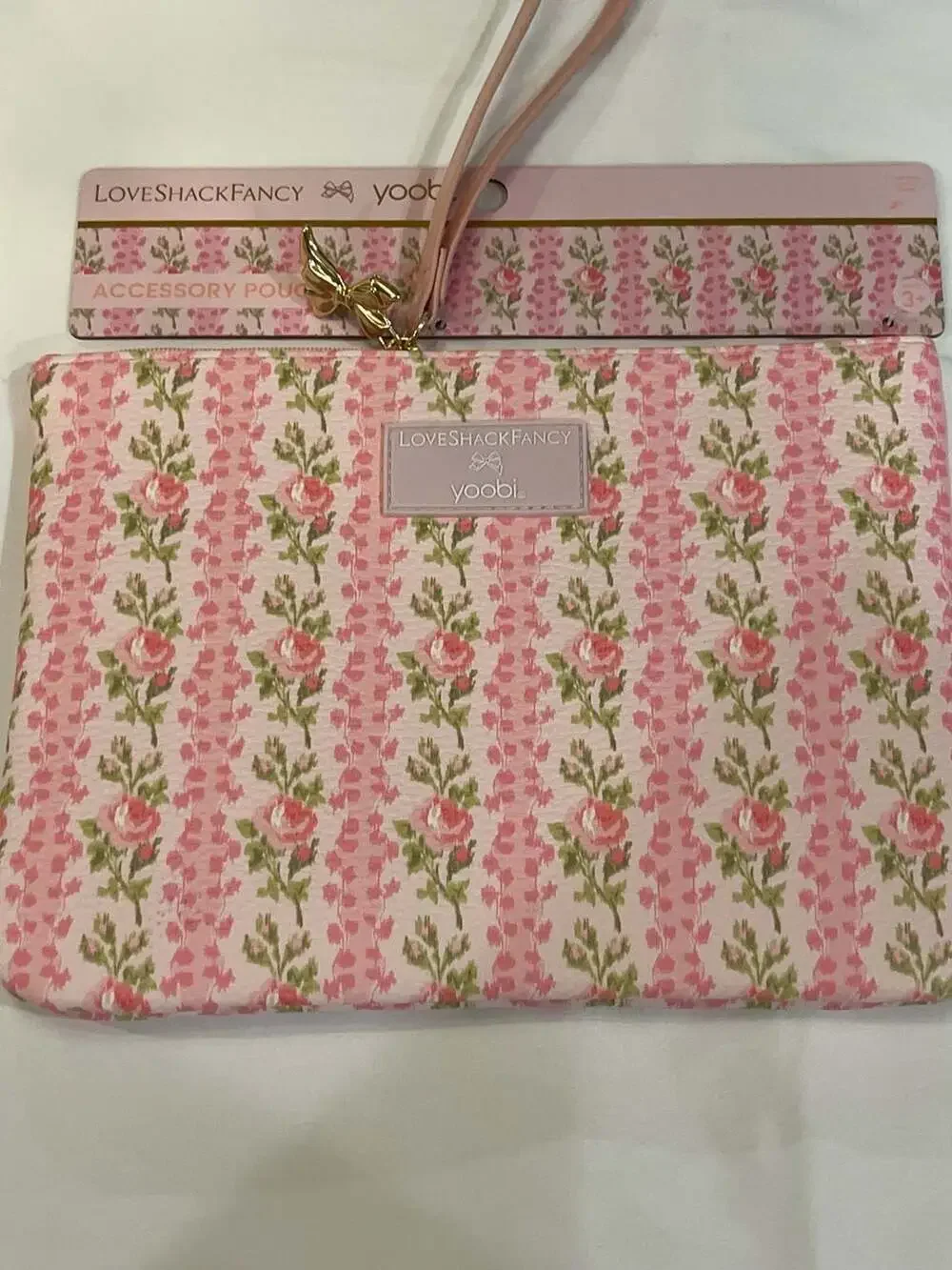 LoveShackFancy x Yoobi Floral Pattern Accessory Pouch Wristlet